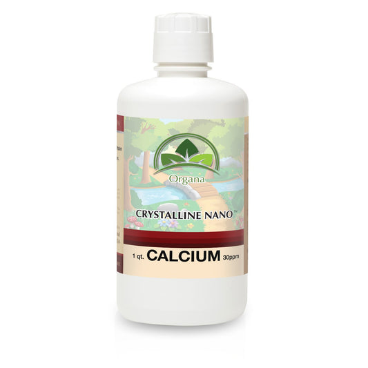 NutriNoche Organa Pure liquid calcium bottle closeup highlights high purity formula