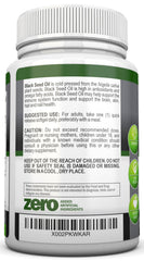NutriONN Black Seed Oil label detail showing cold-pressed, non-GMO purity