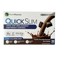 Nutripharma Quick Slim vitamins and minerals array in a transparent box.