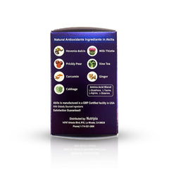 Nutripia Akilis digestive comfort blend with ginger and cabbage extract.