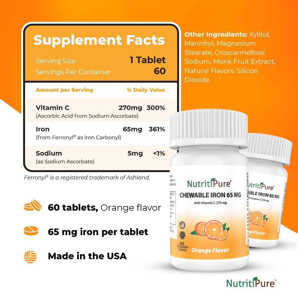 NutritiPure daily iron dose on-the-go in a portable bottle