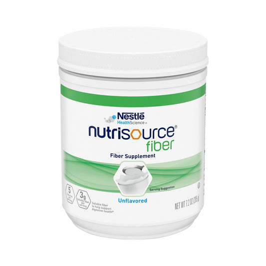 Nutrisource Fiber Powder canister front view shows 3 g soluble fiber for digestive health