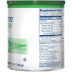 Nutrisource Fiber Powder blended into smoothie highlights versatile fiber use