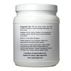NutriStand Citrulline Malate 135 servings label highlighting value