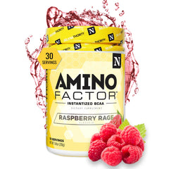 Nutrithority BCAA Powder Raspberry Rage bottle supports post-workout recovery