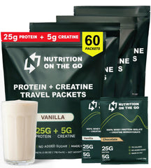 Nutrition On The Go vanilla protein packet for quick, on-the-go fueling.