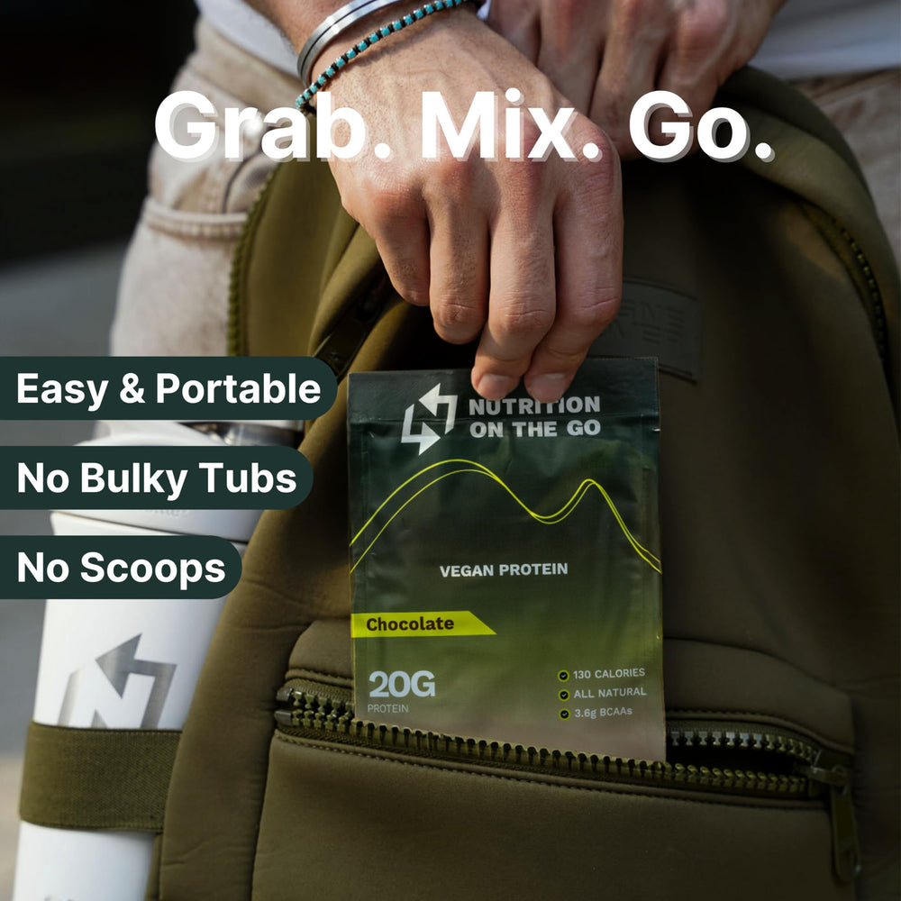 Nutrition On The Go travel-friendly packaging supports on-the-go workouts and travel.