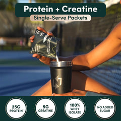 Nutrition On The Go whey isolate packets unwrap and pour for an easy on-the-go shake.