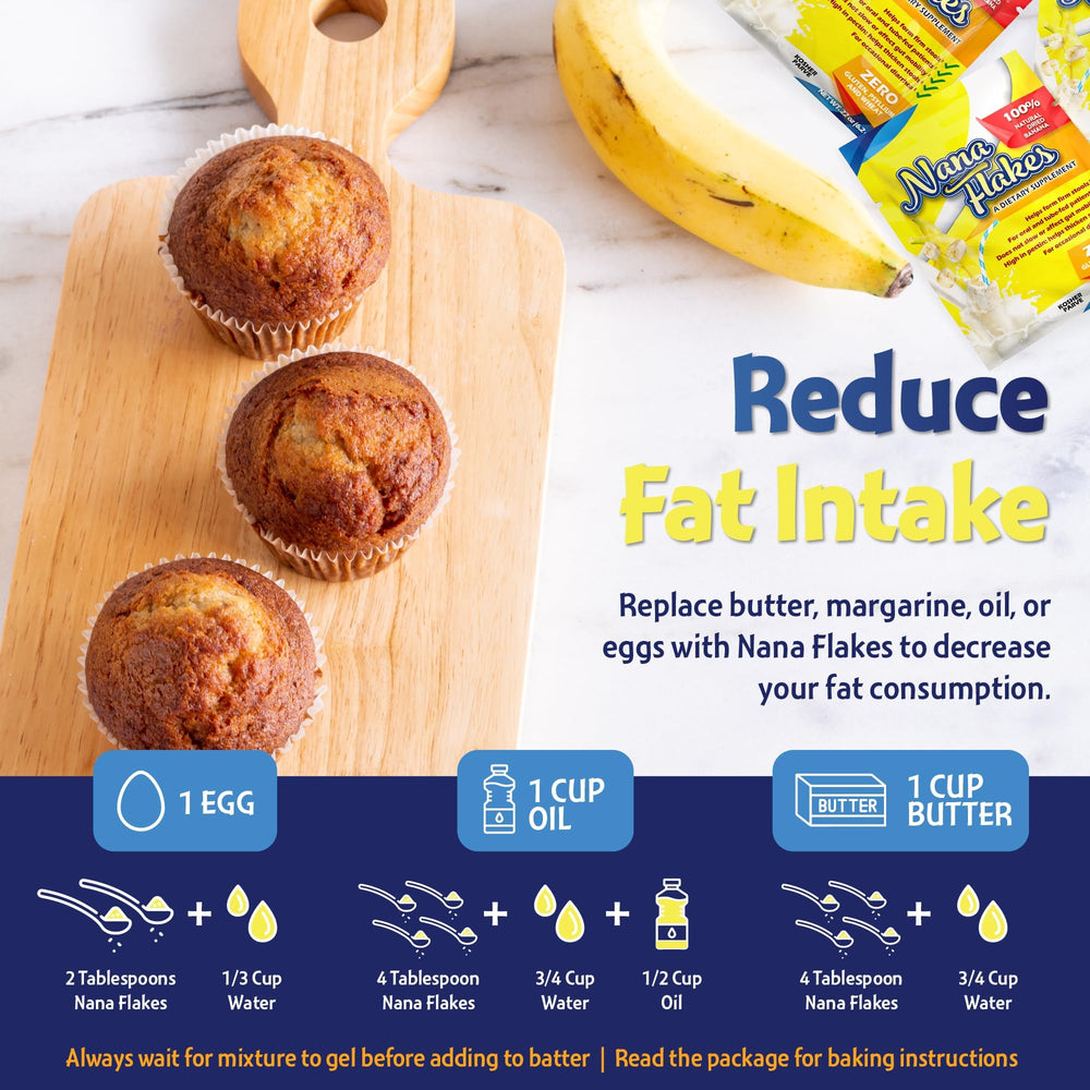 Nutritional Designs Nana Flakes bowl showing potassium and fiber from banana