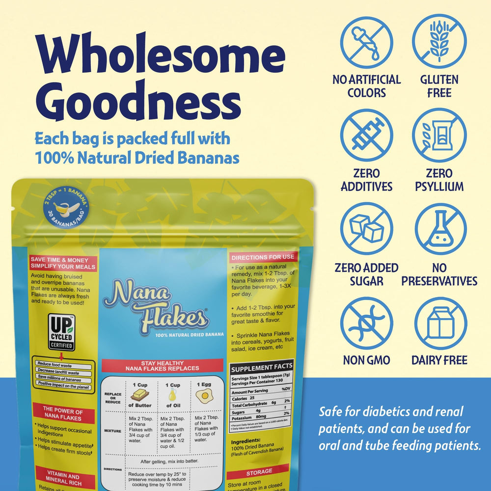 Nutritional Designs Nana Flakes fiber-rich powder supporting digestion