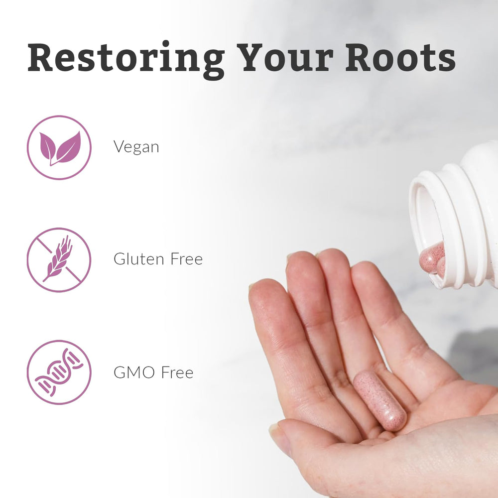Nutritional Roots organic botanicals blend label emphasizes natural mood and digestion support