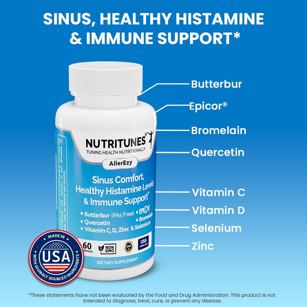 Nutritunes AllerEzy capsules ready for daily respiratory support.