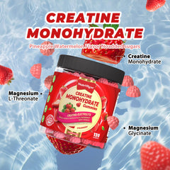 NutriVigor Creatine Gummies serving pour illustrating easy dose for on-the-go training.