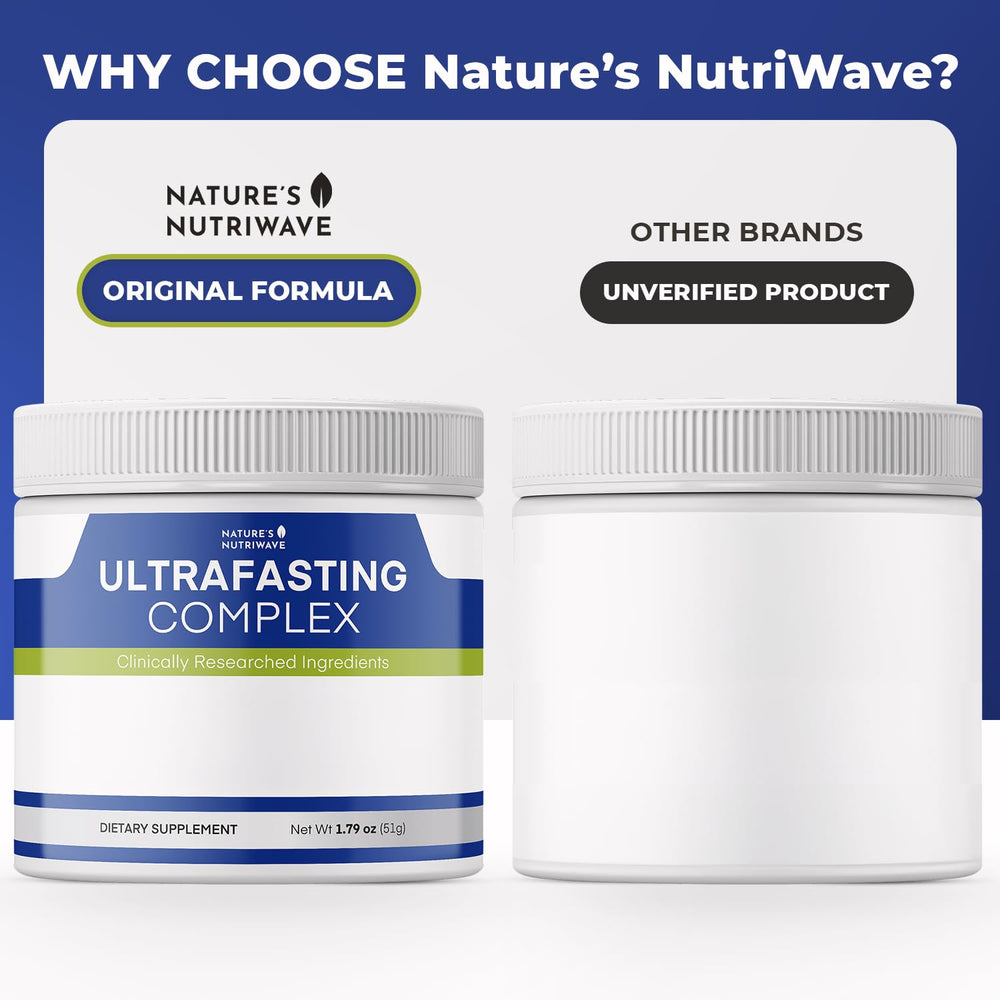 Nature’s NutriWave UltraFasting container front label for easy access