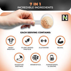 Nutrology Tripact blends grass-fed whey, peas, and rice for balanced protein.