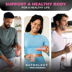 Nutrology TRIPACT serving spoon showing easy dose for balanced nutrition.