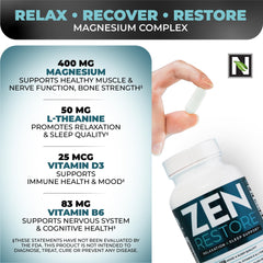 Vitamin D3 capsules from Zen Restore indicating bone-friendly wellness