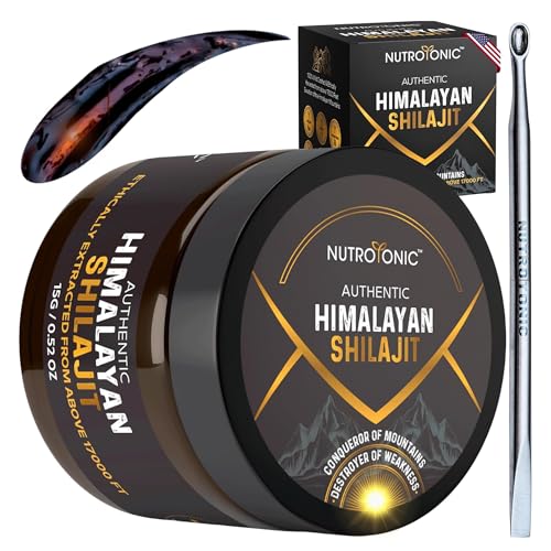 NutroTonic Pure Himalayan Shilajit Resin bottle for daily vitality and balanced energy.