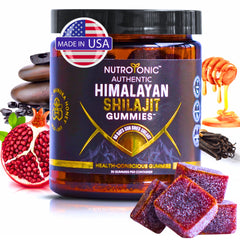 NutroTonic Shilajit Gummies bottle with pomegranate vanilla flavor for daily routine.