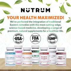 Nutrum Brain Booster capsules poured into hand for quick cognitive support