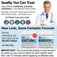 Nuturna 8oz nerve relief cream jar for convenient at-home care.