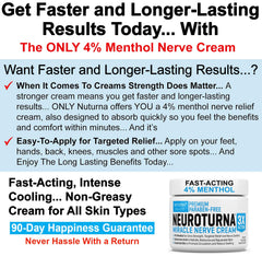 Nuturna Menthol 4% label close-up highlighting refreshing cooling sensation.