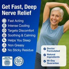 Nuturna Neuropathy Relief Cream texture on skin demonstrates quick absorption and non-greasy feel.