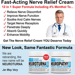 Nuturna Neuropathy Nerve Relief Cream massage scene conveys soothing, fast-acting comfort.