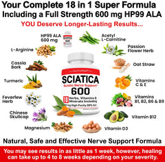 Nuturna Sciatica Nerve Relief usage scene with glass of water for easy daily intake.