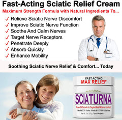 Nuturna Sciatica Nerve Cream ingredients blend highlights arnica and menthol.