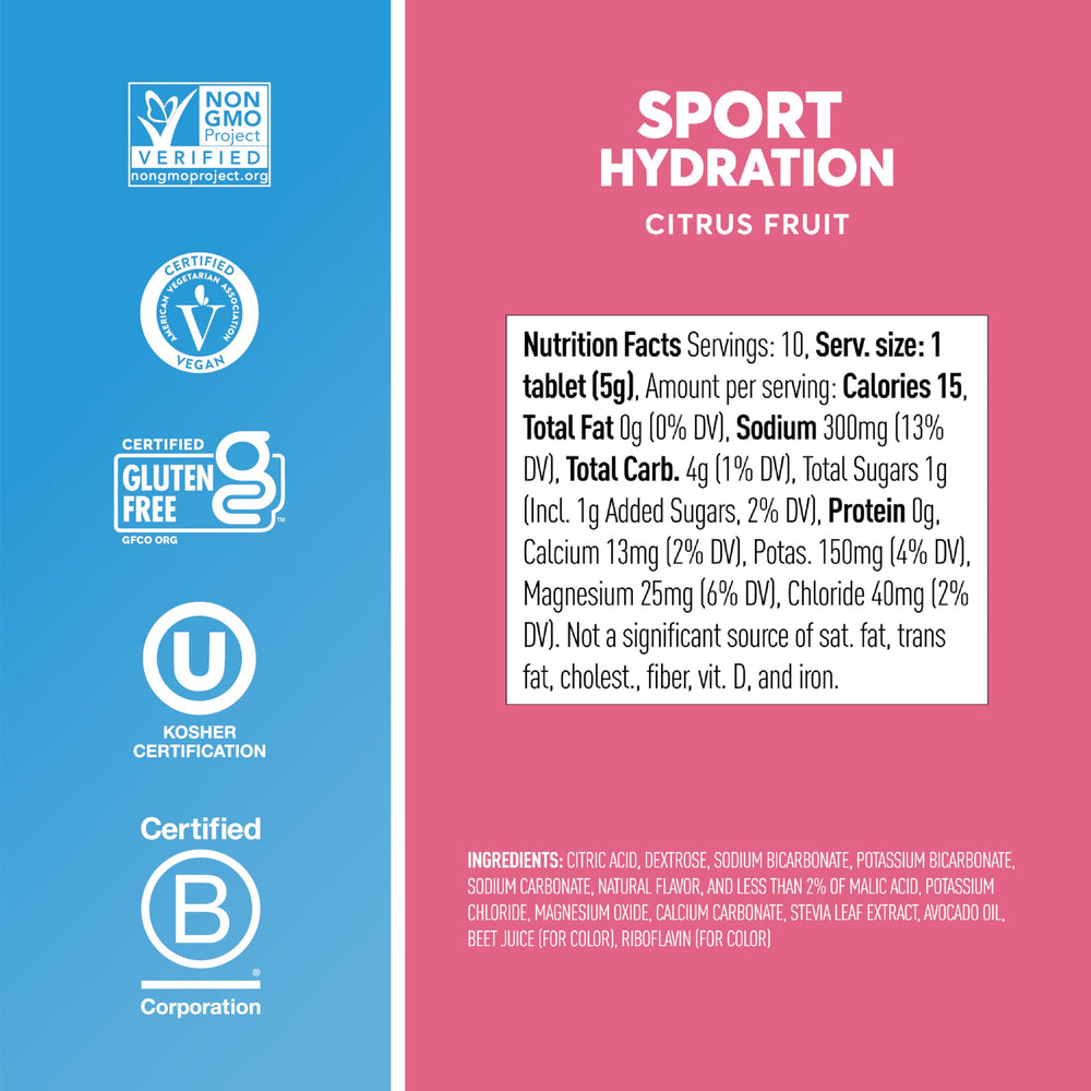 Nuun athlete hydrating mid-workout with citrus flavor.