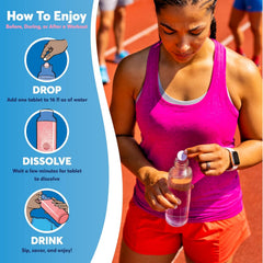 Nuun dissolving in water to create a citrus hydration drink