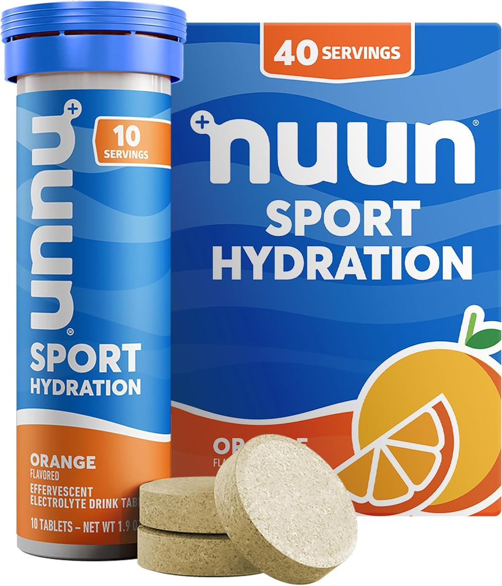 Nuun Sport Orange tablets dissolve quickly for refreshing workout hydration.
