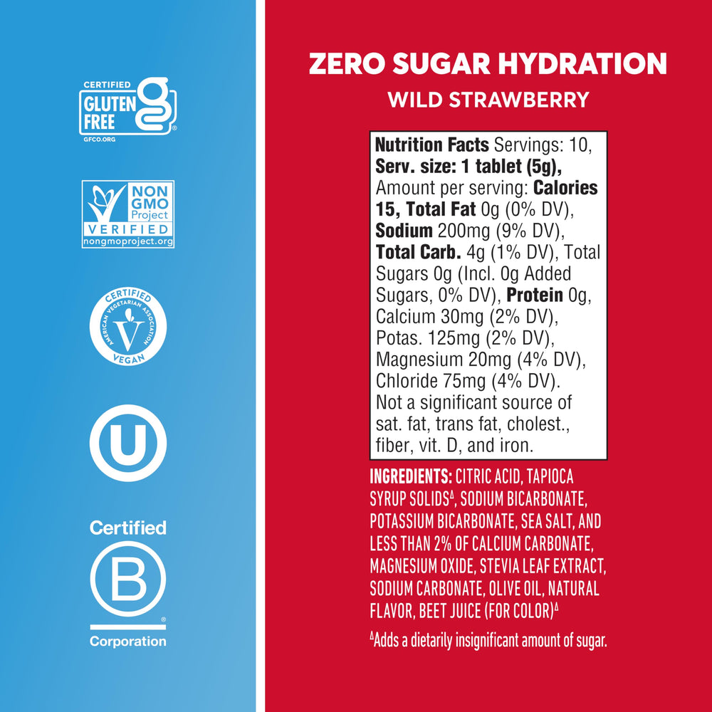 Water with Nuun Wild Strawberry flavor creating a refreshing look
