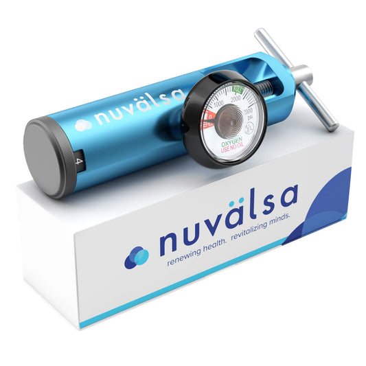 Nuvälsa ozone therapy regulator shown for precise flow control in use.