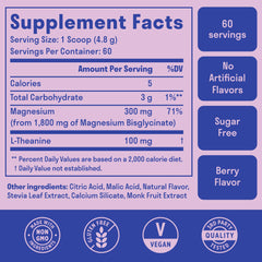 Bottle and scoop of Nuven Naturals magnesium glycinate powder for easy measuring.