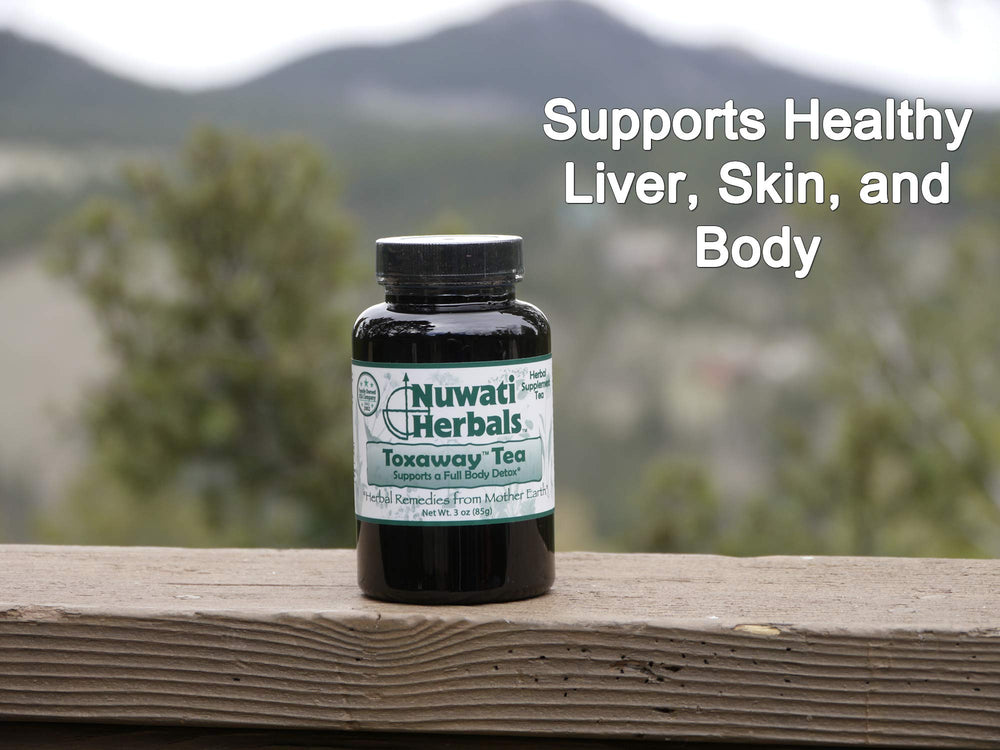 Nuwati Toxaway Tea packaging showcasing natural detox blend for daily wellness