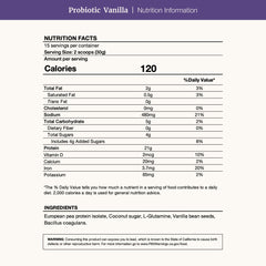 Nuzest Bethany's Pantry Vanilla Tub Front highlights premium vegan protein container.