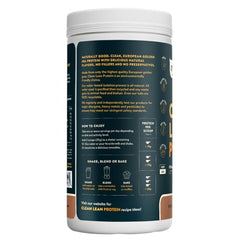Nuzest label detail showing clean ingredients and allergen-free promise.