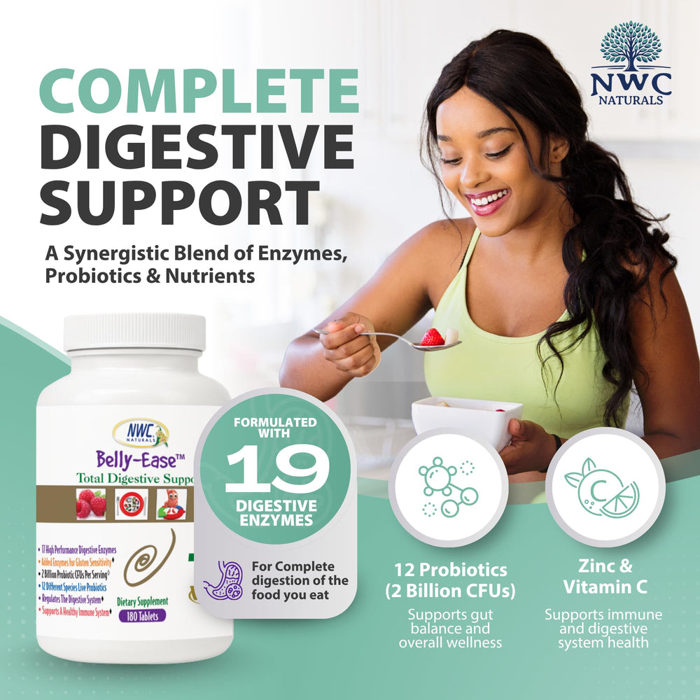 Vegetarian, non-GMO, gluten-free badge on Belly-Ease packaging.
