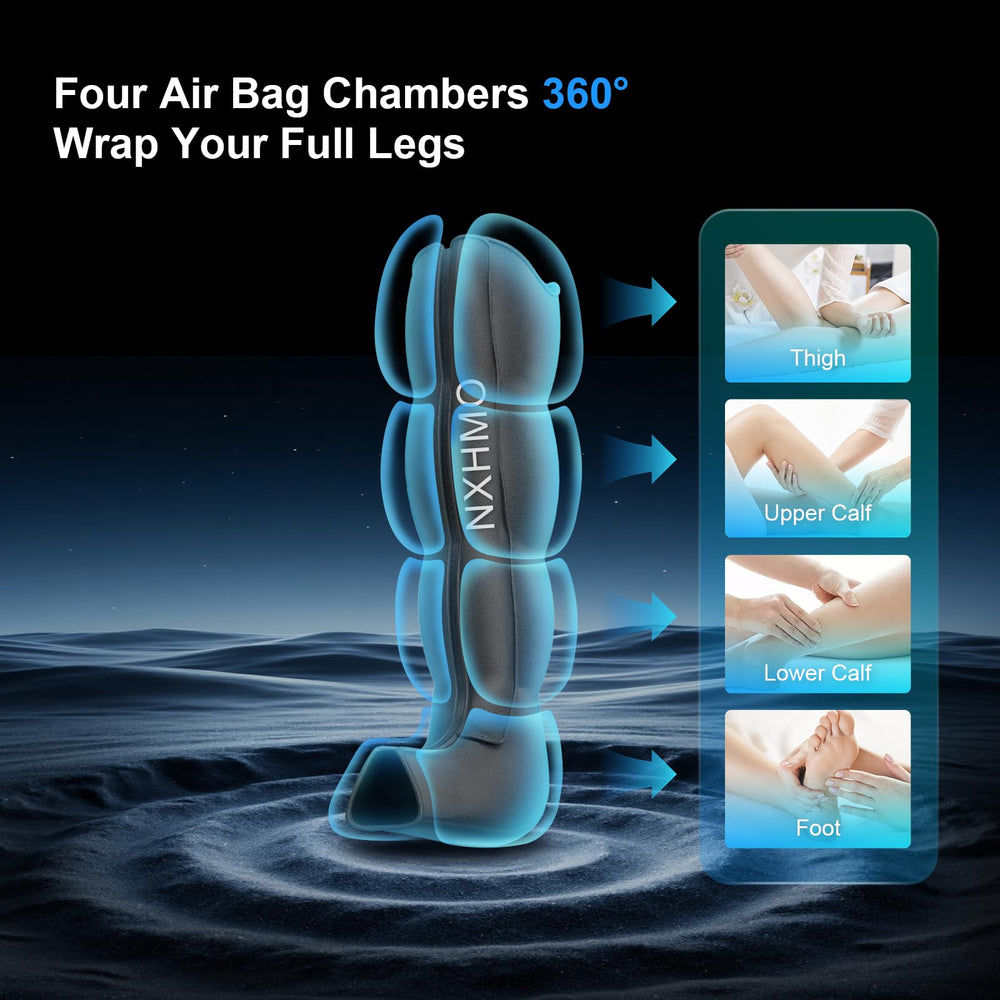 NXHMO leg massager control panel with backlit display for easy use.