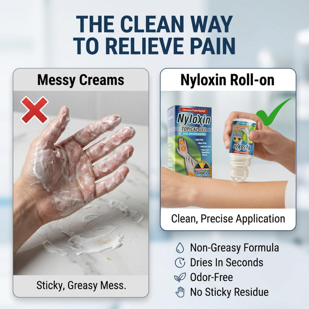 Nyloxin extra-strength roll-on glides on for fast absorption.
