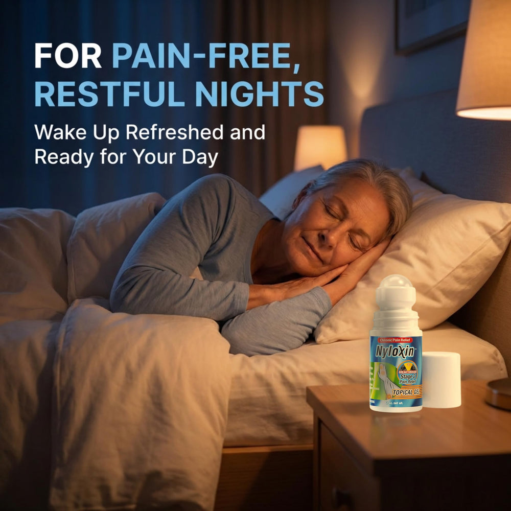 Nyloxin Knee pain relief application improves mobility.