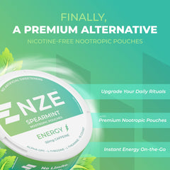 NZE can close-up showing 50mg caffeine and nootropic blend