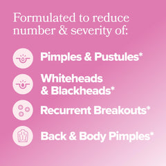 O Positiv FLO Acne capsules being poured for a simple daily routine toward smoother, healthier-looking skin