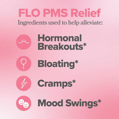 O Positiv FLO PMS Gummies in a jar showing soft gummies for convenient daily care.