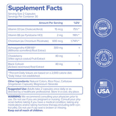 O Positiv MENO packaging shows chasteberry ingredient.