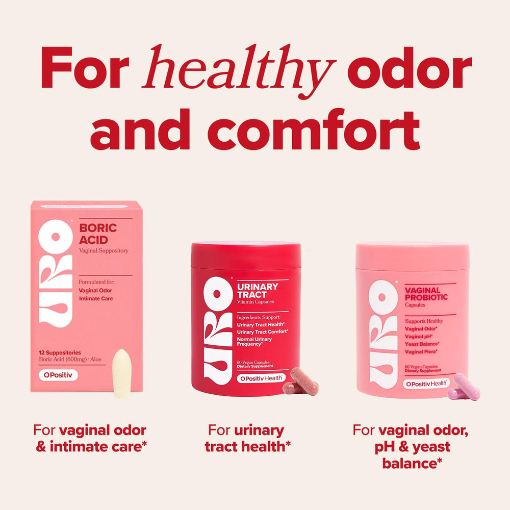 O Positiv URO front label with women's health visuals for daily urinary support