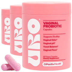 O Positiv URO vaginal probiotic bottle supports daily vaginal health