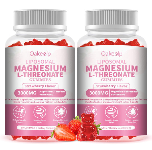 Oakevlp liposomal magnesium threonate gummies pack showing high-potency formula for daily support